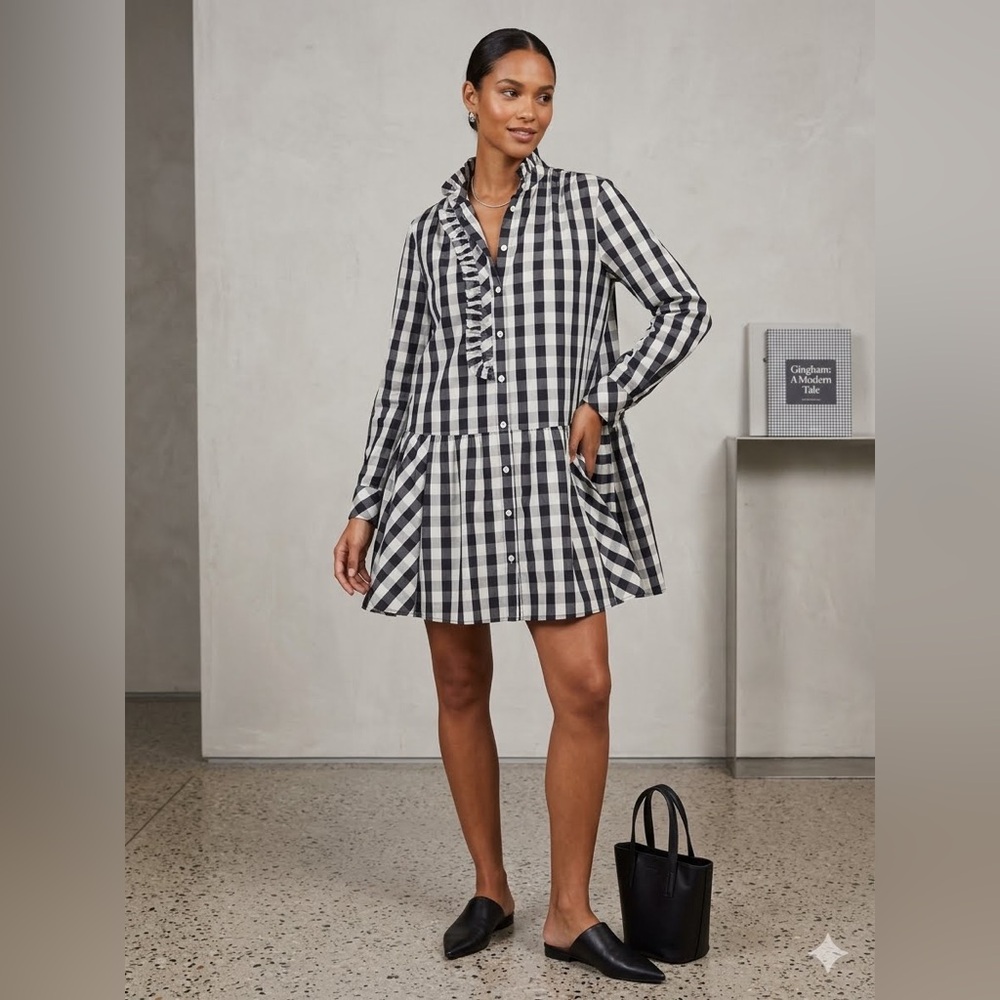 Thierry Colson Black & White Checked Sleep Shirt - Women's M